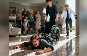 My brother abruptly pushed me, tipping the wheelchair over and knocking me hard onto the cold tile. “Quit pretending—you just want attention,” he scoffed.