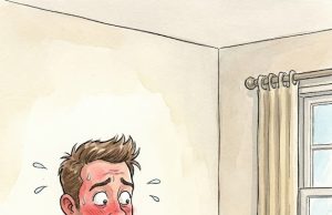 On their first night together, a newlywed couple go to change