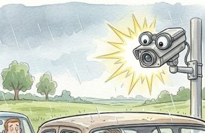 A man drove past a traffic camera