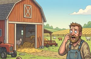 A veterinarian was called to examine the head male goat.