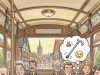 An old man gets on a crowded bus