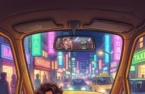 A taxi driver was finally heading home after an exhausting late-night shift.