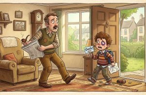 Little Johnny Comes Home With A Black Eye