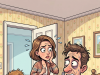 A lady gets home early from shopping