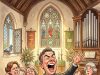 John was a loyal choir member, but he could not carry a tune.
